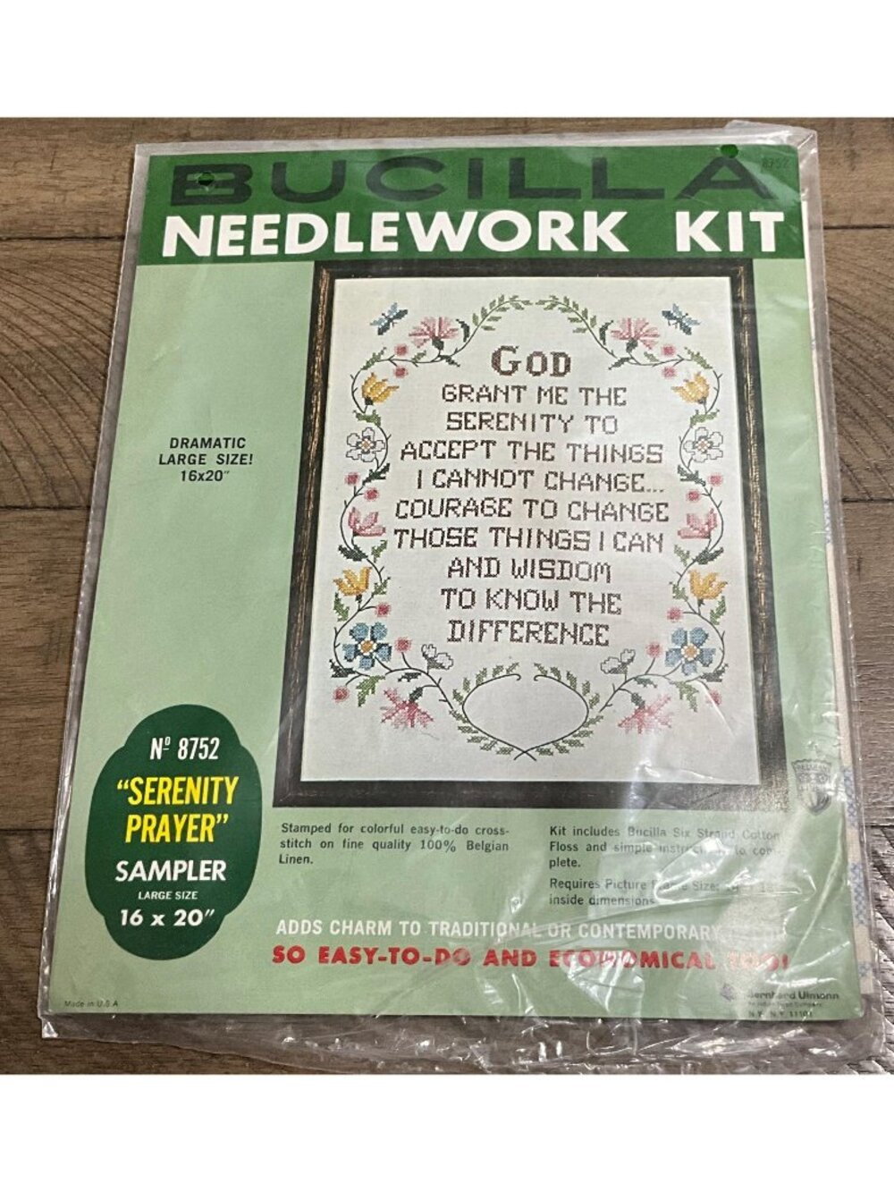 Bucilla Needlework Kit 8752 Serenity Prayer Sampler Cross Stitch